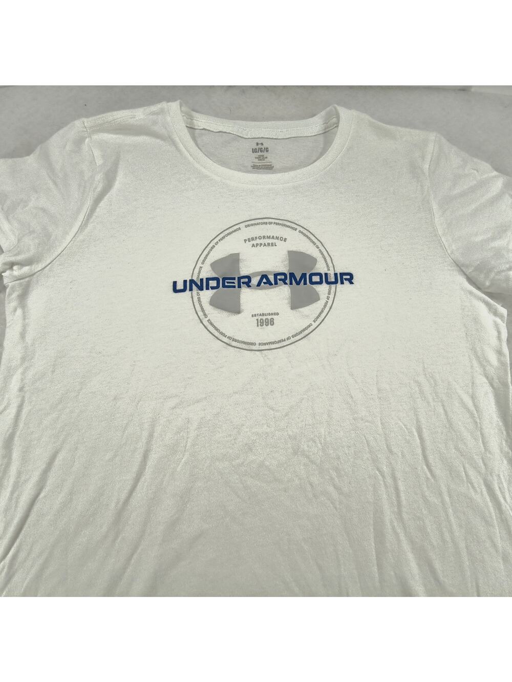 Under Armour Graphic Crew Neck Short Sleeve T Shirt Womens Size Large L White